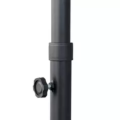 Outsunny 2m Half Parasol Market Umbrella Garden Balcony Parasol with Crank Handle, Base, Double-Sided Canopy, Dark Grey - 9