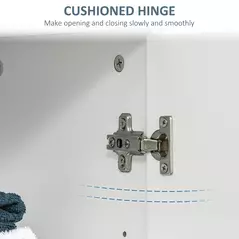 kleankin Modern Bathroom Floor Cabinet, Free Standing Linen Cabinet, Storage Cupboard with 3 Tier Shelves, White - 8