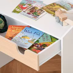 HOMCOM Kids Desk and Chair Set 2 Pieces Children Study Table with Storage Pull-Out Drawer Bookshelf for 3-6 Years Writing, Reading, Drawing - 9