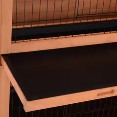 PawHut Rabbit Hutch Outdoor Guinea Pig Hutch Bunny Cage with No-Leak Trays, Divider, 136 x 50 x 93cm, Orange - 8