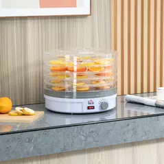 HOMCOM 5 Tier Food Dehydrator, 245W Food Dryer Machine with Adjustable Temperature Control for Drying Fruit, Meat, Vegetable, Jerky and Pet Treat, White - 2