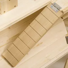 PawHut 3 Tier Wooden Large Hamster Cage with Sliding Tray, Seesaws, Water Bottle, Natural - 8