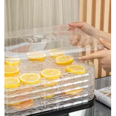 HOMCOM 5 Tier Food Dehydrator, 245W Stainless Steel Food Dryer Machine with Adjustable Temperature, Timer and LCD Display for Drying Fruit, Meat, Vegetable, Jerky and Pet Treat, Black - 9