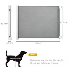 PawHut Retractable Pet Safety Gate, Folding Dog Barrier, Grey - 3