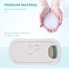 HOMCOM Foldable Bathtub Kids Bath Tub with Lid Large Freestanding Bathtubs Home Sauna for Toddler Children Teenage 1 - 12 Years - 3