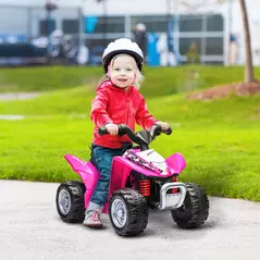 AIYAPLAY Honda Licensed Kids Electric Quad Bike, 6V ATV Ride On for Ages 1.5-3 Years, Pink - 2