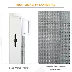 PawHut Retractable Pet Safety Gate, Folding Dog Barrier, Grey - 6