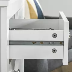 HOMCOM 5 Drawer Dresser for Bedroom, Modern Chest of Drawers, Wide Storage Unit for Living Room, Hallway, Closet, White - 8