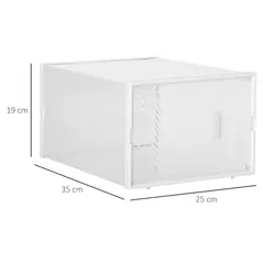 HOMCOM 18PCS Clear Shoe Box, Plastic Stackable Shoe Storage Box for UK/EU Size up to 8.5/43 with Magnetic Door for Women/Men, 25 x 35 x 19cm - 3