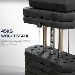 HOMCOM Multifunction Home Gym Machine, with 45kg Weight Stacks, for Strength Training - 5