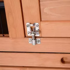 PawHut Rabbit Hutch Outdoor Guinea Pig Hutch Bunny Cage with No-Leak Trays, Divider, 136 x 50 x 93cm, Orange - 9