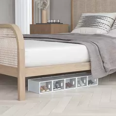 HOMCOM 18PCS Clear Shoe Box, Plastic Stackable Shoe Storage Box for UK/EU Size up to 12/46 with Magnetic Door for Women/Men, 28 x 36 x 21 cm - 8