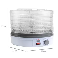 HOMCOM 5 Tier Food Dehydrator, 245W Food Dryer Machine with Adjustable Temperature Control for Drying Fruit, Meat, Vegetable, Jerky and Pet Treat, White - 3