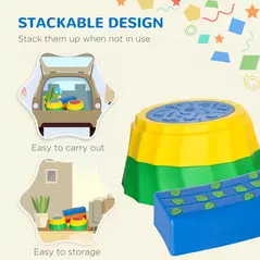 Outsunny Eight-Piece Kids Stepping Stones, with Non-Slip Surface & Bottom, for Toddlers - Multicoloured - 4