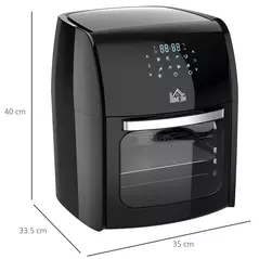 HOMCOM 12L 8 in 1 Digital Air Fryer Oven with Roast, Bake, Dehydrate, 8 Preset Modes, Rapid Air Circulation, Timer, Inner Light, Memory Function, 1800W, Dish Wash Accessory, Black - 3