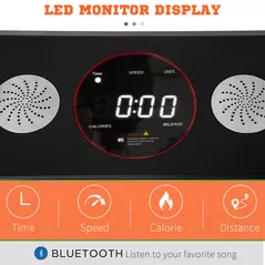 HOMCOM Foldable Walking Treadmill, with LED Display and Wheels, for Home, Office, Gym, Red - 5