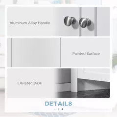 kleankin Triangle Bathroom Cabinet, Corner Bathroom Storage Unit with Cupboard and 3-Tier Shelves, Free Standing, White - 8