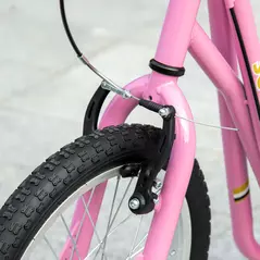 HOMCOM Kids Scooter, Teen Kick Scooter with Rubber Wheels, 16" Front Wheel, Height Adjustable Handlebar, Dual Brakes, Kick Stand, for 5+ Years, Pink - 8