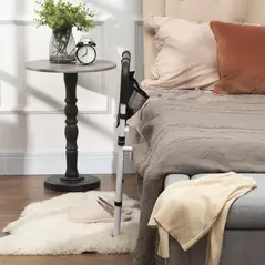 HOMCOM Safety Bed Rail, Height Adjustable Bed Assist Rail with Storage Pocket, Grab Bar for Disabled and Senior, White - 2