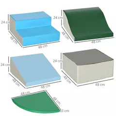 HOMCOM 6 Piece Soft Play Equipment for Kids Climb and Crawl, Multicoloured - 3