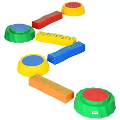 Outsunny Eight-Piece Kids Stepping Stones, with Non-Slip Surface & Bottom, for Toddlers - Multicoloured - 1