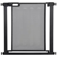 PawHut Dog Safety Gate, for Hallways, Staircases, Doors w/ Automatic Closing Door - Black - 1