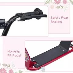 HOMCOM Kids Scooter Kick Scooter, with 12" EVA Tyres, Rear Brake, Big Wheels Scooter for 5-12 Years , Red - 7