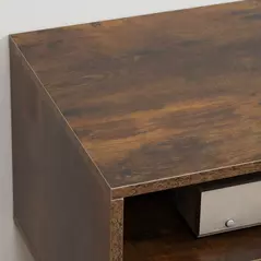 HOMCOM TV Stand Cabinet up to 55 Inches, TV Unit with Single Door and Open Shelves, Cable Holes for Living Room, Bedroom, Brown - 9