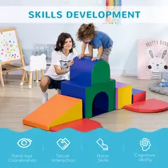 HOMCOM Seven-Piece Kids Soft Playset, for Toddlers - Multicoloured - 4