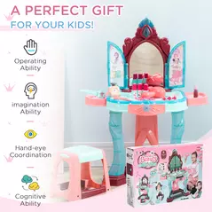 AIYAPLAY 31 Piece Kids Dressing Playset, with Magical Princess Mirror, Light and Sound - Pink and Blue - 7