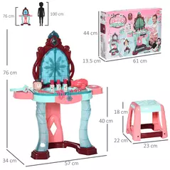 AIYAPLAY 31 Piece Kids Dressing Playset, with Magical Princess Mirror, Light and Sound - Pink and Blue - 3