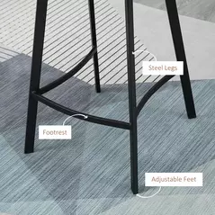 HOMCM Kitchen Stools Set of 2, 97cm Sitting Height with Integrated stable structure, Brown - 6