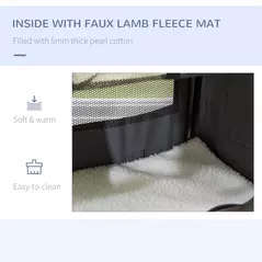 PawHut 51cm Foldable Pet Carrier, with Cushion, for Mini Dogs and Cats - Grey - 6