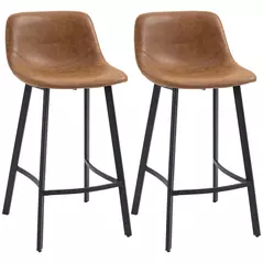 HOMCM Kitchen Stools Set of 2, 97cm Sitting Height with Integrated stable structure, Brown - 1