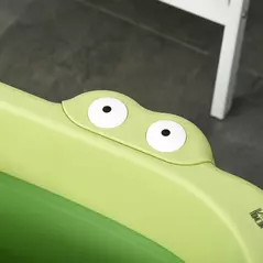HOMCOM Foldable Baby Bathtub, with Stool - Green - 9