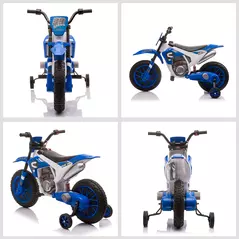 HOMCOM 12V Kids Electric Motorcycle Ride-On, with Training Wheels, for Ages 3-6 Years - Blue - 8