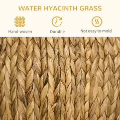 PawHut Wicker Cat Bed Cat House Stool with Washable Cushion, 44 x 43 x 41cm - 5