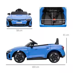 HOMCOM Audi Licensed 12V Kids Electric Ride-On, with Remote Control, Suspension System, Lights, Music, Motor - Blue - 3