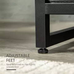 HOMCOM Clothes Rail, Metal Coat Stand, Garment Rack with 2 Fabric Storage Drawers, Single Wardrobe for Bedroom, Hallway, Rustic Brown and Grey - 6