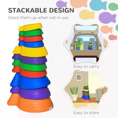 Outsunny 11 Piece Kids Balance Stepping Stones - Multicoloured - 5