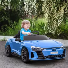 HOMCOM Audi Licensed 12V Kids Electric Ride-On, with Remote Control, Suspension System, Lights, Music, Motor - Blue - 2