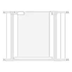 PawHut Pet Safety Gate, for Doorways, Staircases, Hallways, with Extensions Kit, 75-103cm - White - 1