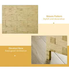 HOMCOM 4-Panel Room Dividers, Wave Fibre Freestanding Folding Privacy Screen Panels, Partition Wall Divider for Indoor Bedroom Office, 170 cm, Brown - 6