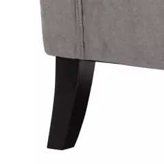 HOMCOM Retro Accent Chair, Wingback Armchair with Wood Frame Button Tufted Design for Living Room Bedroom, Grey - 9