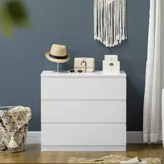 HOMCOM Chest of Three Drawers - White - 7