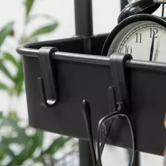 HOMCOM Three-Tier Home Trolley, with Handle and Wheels - Black - 8