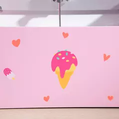 ZONEKIZ 2-in-1 Kids Storage Bench, Toy Box w/ Safety Rod - Pink - 8