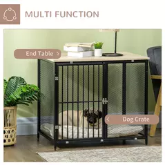 PawHut Dog Cage Side Table, with Cushion, for Small and Medium Dogs - 5