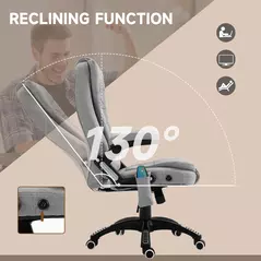 Vinsetto Office Chair, Ergonomic Fabric Desk Chair with 6-Point Massage and Back Heated, Arms, Lumbar Support, Light Grey - 7