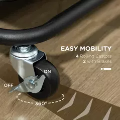 HOMCOM Three-Tier Home Trolley, with Handle and Wheels - Black - 5